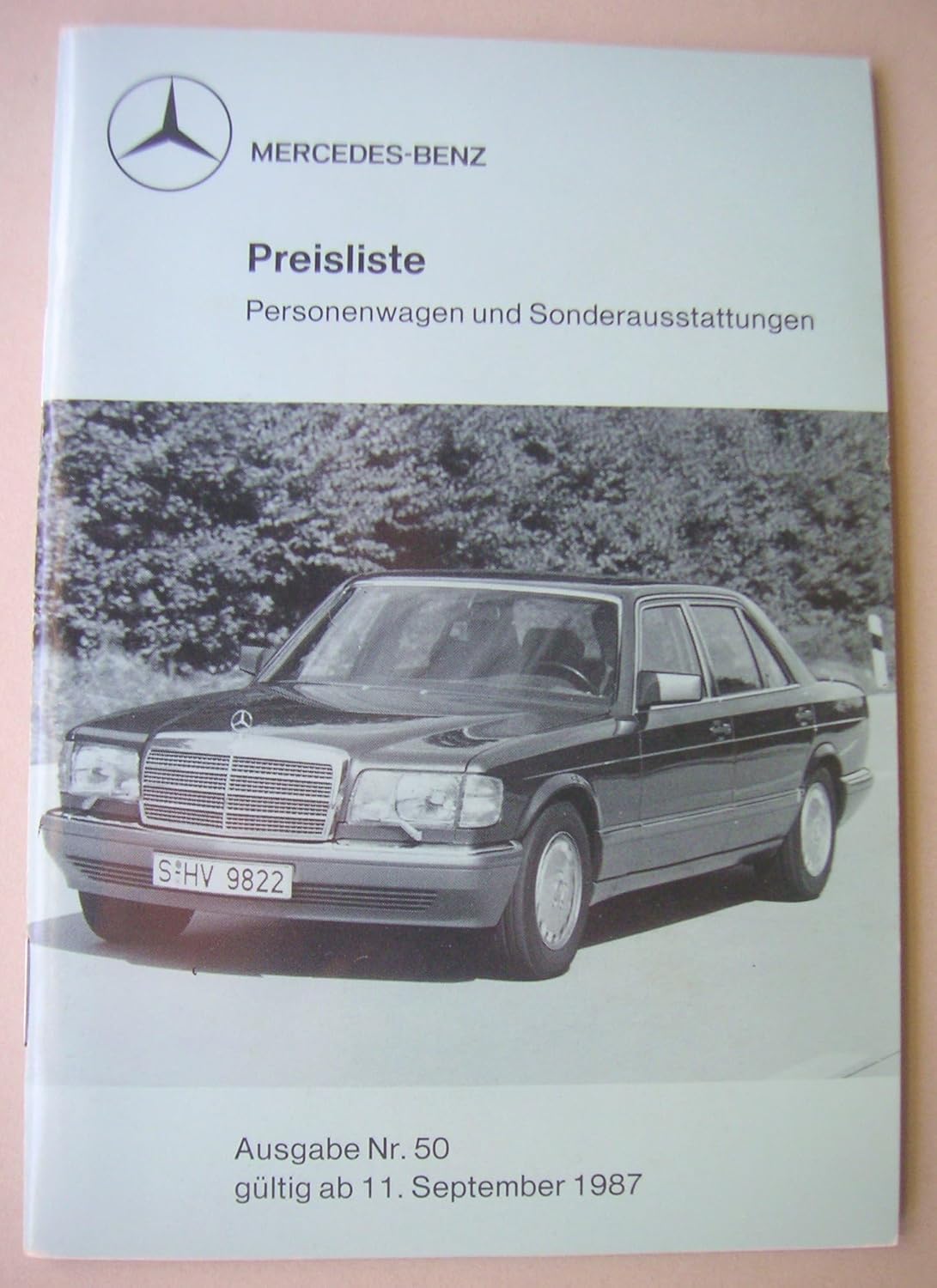 Prospekt Mercedes-Benz Preisliste Personenwagen und Sonderausstattungen ...